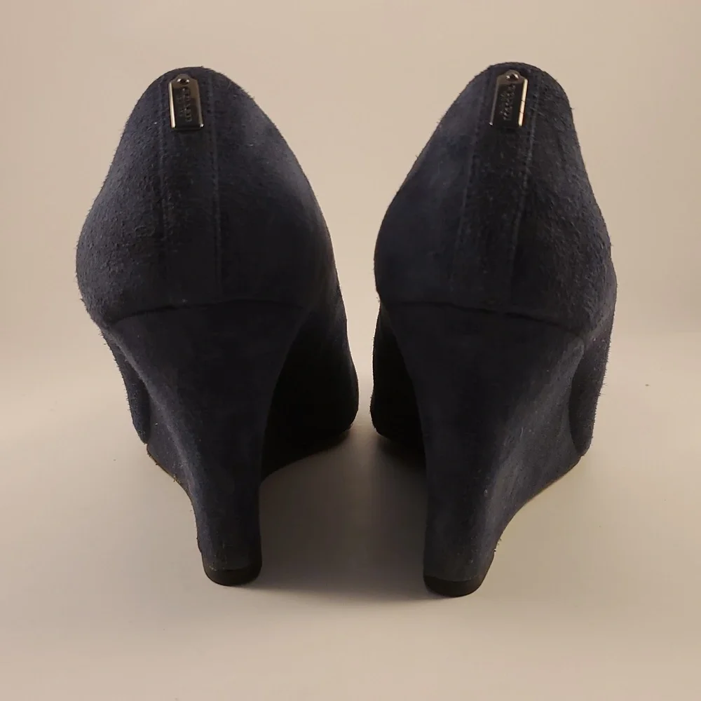 Coach Women's Blue Suede Pumps Size 8 1/2 Style Rileigh - Picture 6 of 11